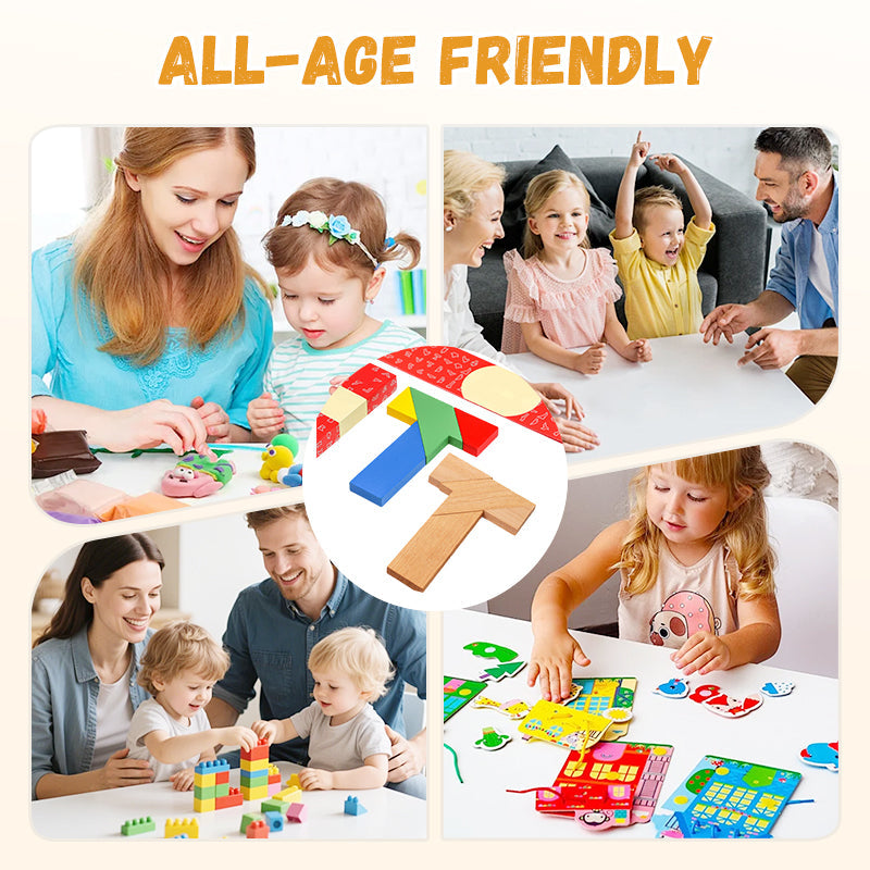 🧩🔥 ¡Oferta! Rompecabezas Educativo de Madera en Forma de T – Juego Didáctico para Inteligencia y Creatividad