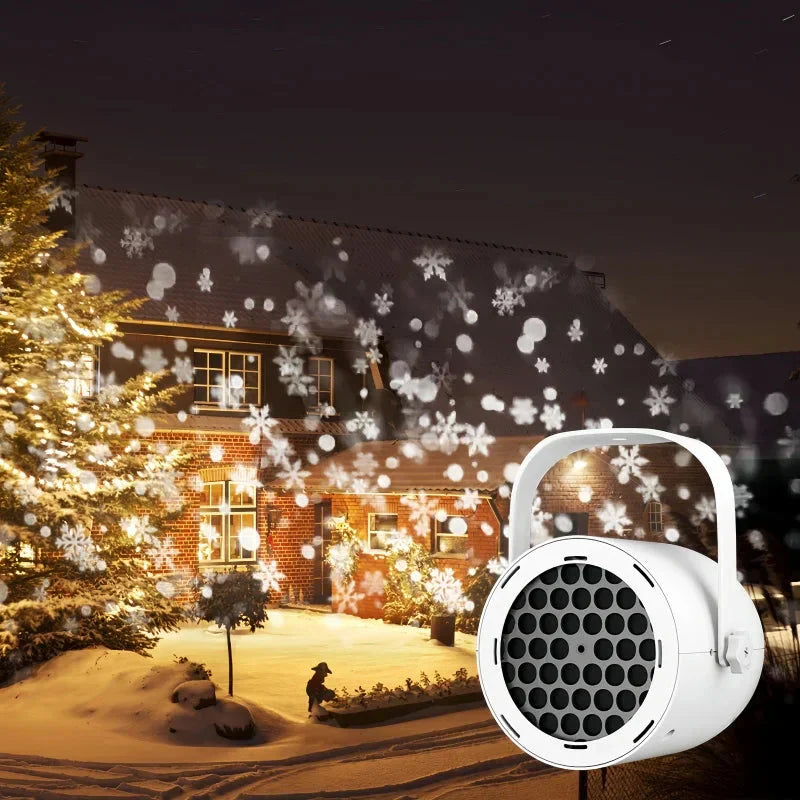 ❄️🎅 ¡50% DE DESCUENTO! Proyector LED Navideño de Copos de Nieve — Patrón Giratorio Súper Brillante 🌟🎄 | ¡Súper Ventas & Ideal para Exterior! 🔥