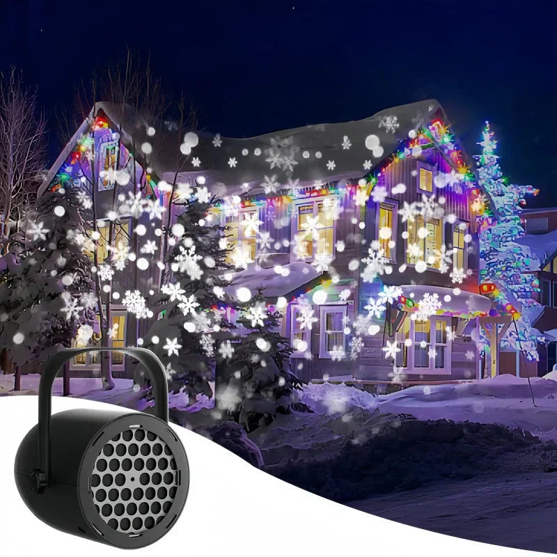 ❄️🎅 ¡50% DE DESCUENTO! Proyector LED Navideño de Copos de Nieve — Patrón Giratorio Súper Brillante 🌟🎄 | ¡Súper Ventas & Ideal para Exterior! 🔥