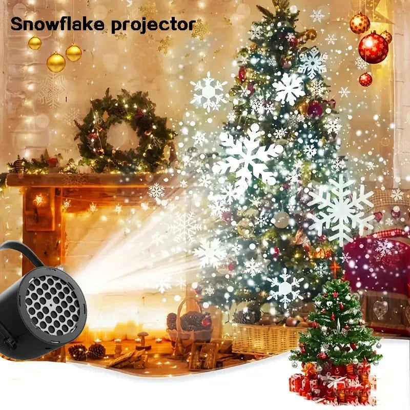 ❄️🎅 ¡50% DE DESCUENTO! Proyector LED Navideño de Copos de Nieve — Patrón Giratorio Súper Brillante 🌟🎄 | ¡Súper Ventas & Ideal para Exterior! 🔥