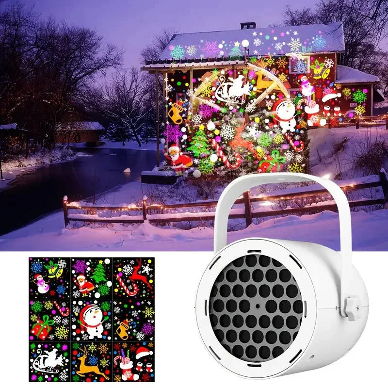❄️🎅 ¡50% DE DESCUENTO! Proyector LED Navideño de Copos de Nieve — Patrón Giratorio Súper Brillante 🌟🎄 | ¡Súper Ventas & Ideal para Exterior! 🔥