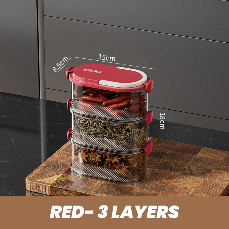🧂✨ Organizador de Especias Sellado Multicapa – Mantén tus Especias Frescas y Organizadas con Estilo y Funcionalidad 🌿🍴