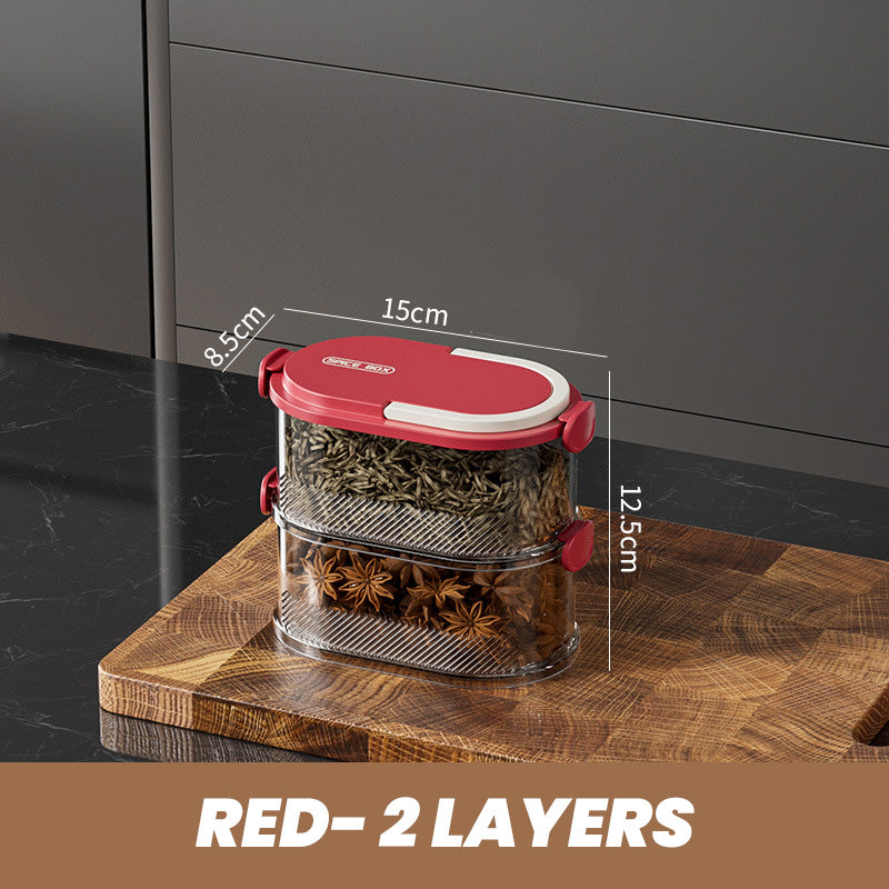 🧂✨ Organizador de Especias Sellado Multicapa – Mantén tus Especias Frescas y Organizadas con Estilo y Funcionalidad 🌿🍴