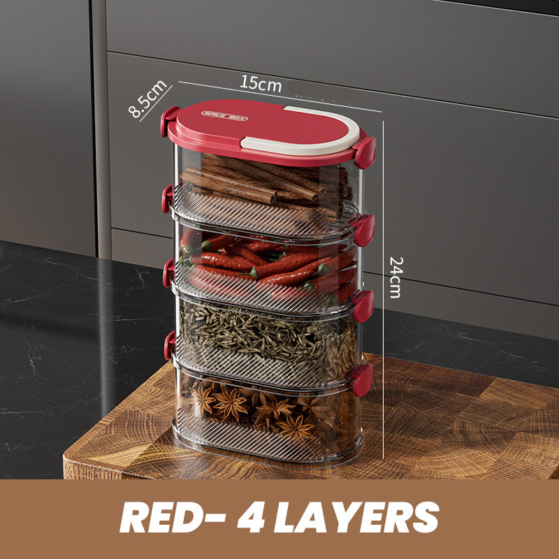 🧂✨ Organizador de Especias Sellado Multicapa – Mantén tus Especias Frescas y Organizadas con Estilo y Funcionalidad 🌿🍴