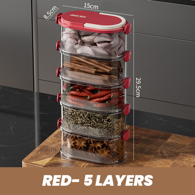 🧂✨ Organizador de Especias Sellado Multicapa – Mantén tus Especias Frescas y Organizadas con Estilo y Funcionalidad 🌿🍴