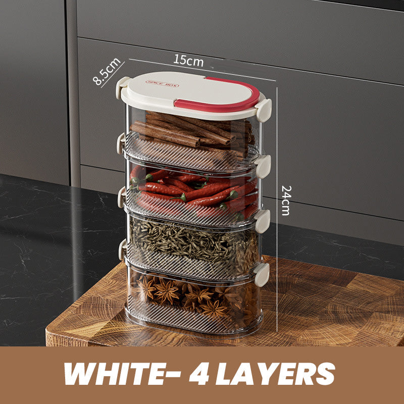 🧂✨ Organizador de Especias Sellado Multicapa – Mantén tus Especias Frescas y Organizadas con Estilo y Funcionalidad 🌿🍴