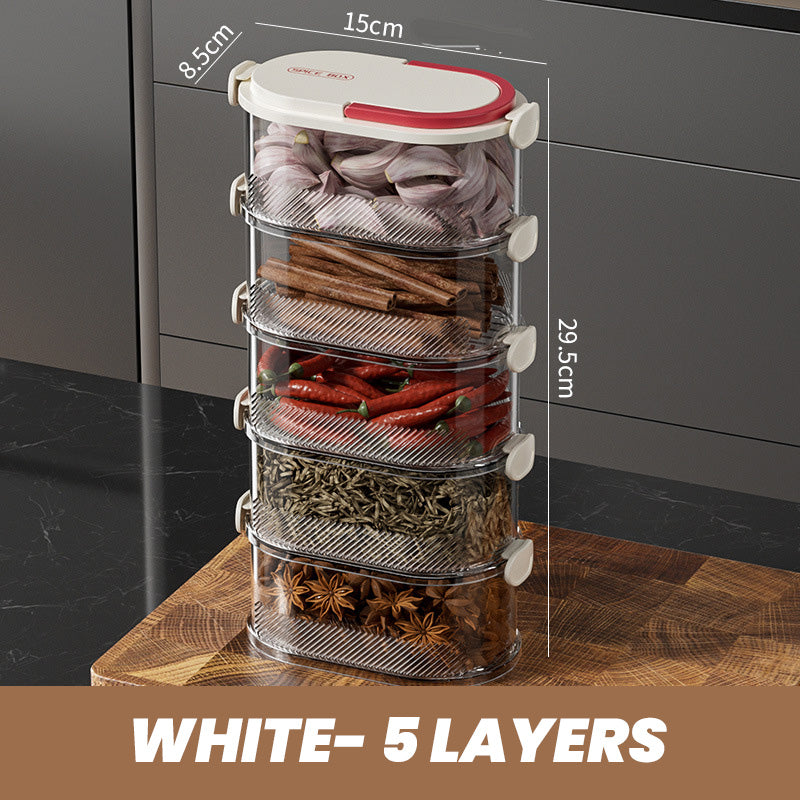 🧂✨ Organizador de Especias Sellado Multicapa – Mantén tus Especias Frescas y Organizadas con Estilo y Funcionalidad 🌿🍴