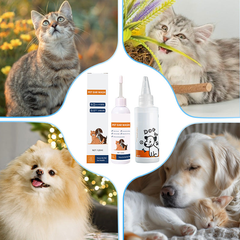 🐾 Limpiador de Oídos para Mascotas – Fórmula Suave con Aloe Calmante para Perros y Gatos, Previene Infecciones y Malos Olores 🌿👂