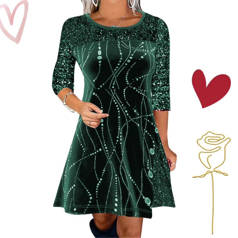 ✨ Vestido Elegante de Lentejuelas Corte A para Mujer   Brillo Sofisticado para Fiestas y Eventos Especiales 💃✨