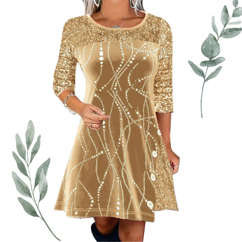 ✨ Vestido Elegante de Lentejuelas Corte A para Mujer   Brillo Sofisticado para Fiestas y Eventos Especiales 💃✨