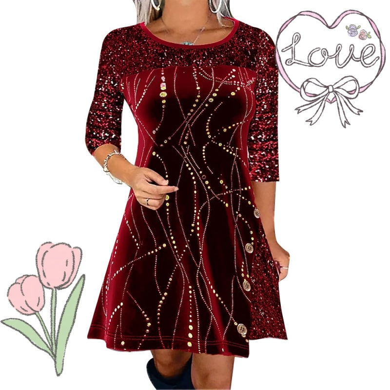✨ Vestido Elegante de Lentejuelas Corte A para Mujer   Brillo Sofisticado para Fiestas y Eventos Especiales 💃✨