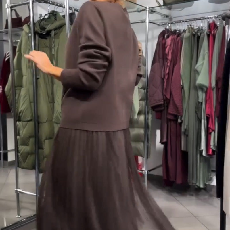 ✅ ✨¡50% DE DESCUENTO!👗 Conjunto de Suéter Tejido + Falda de Tul para Mujer — Elegante, Cómodo y Súper Vendido 💖✨ | ¡Envío Gratis! 🚚