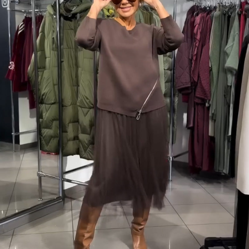 ✅ ✨¡50% DE DESCUENTO!👗 Conjunto de Suéter Tejido + Falda de Tul para Mujer — Elegante, Cómodo y Súper Vendido 💖✨ | ¡Envío Gratis! 🚚