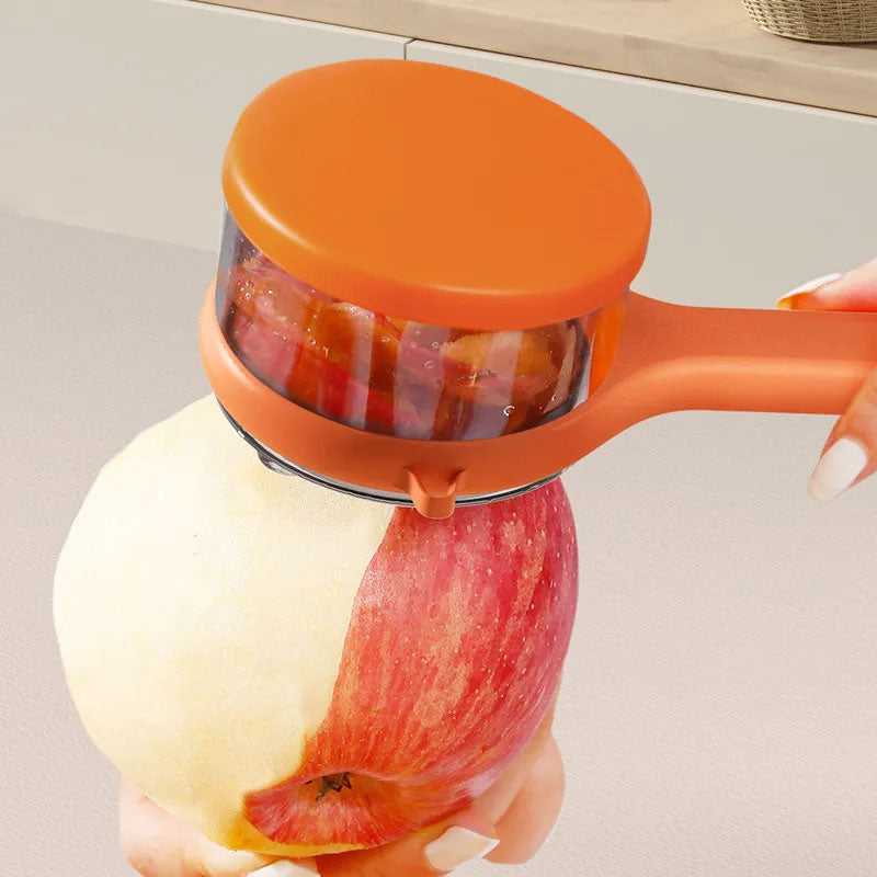 🔪✨ Pelador Multifuncional con Cubo de Almacenamiento de Residuos – Cocina Más Rápida, Limpieza Fácil y Orden en tu Espacio 🍅🥕🧹