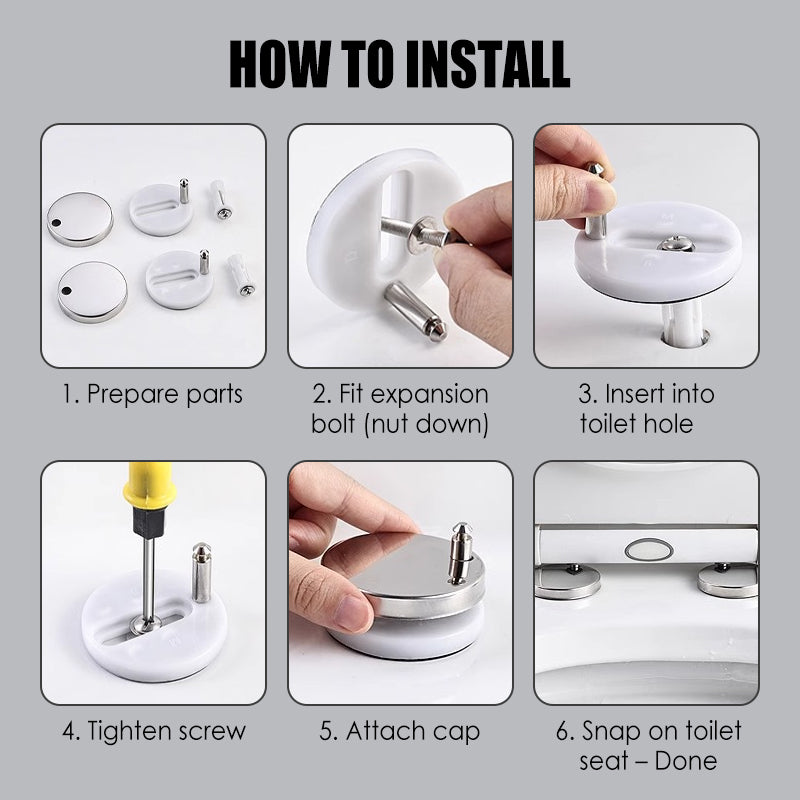 🔥 50% DE DESCUENTO 🔥 Tornillos de Fijación Universales para Asientos de Inodoro 🚽🔩 | Instalación Rápida, Ajuste Seguro y Alta Durabilidad 💪