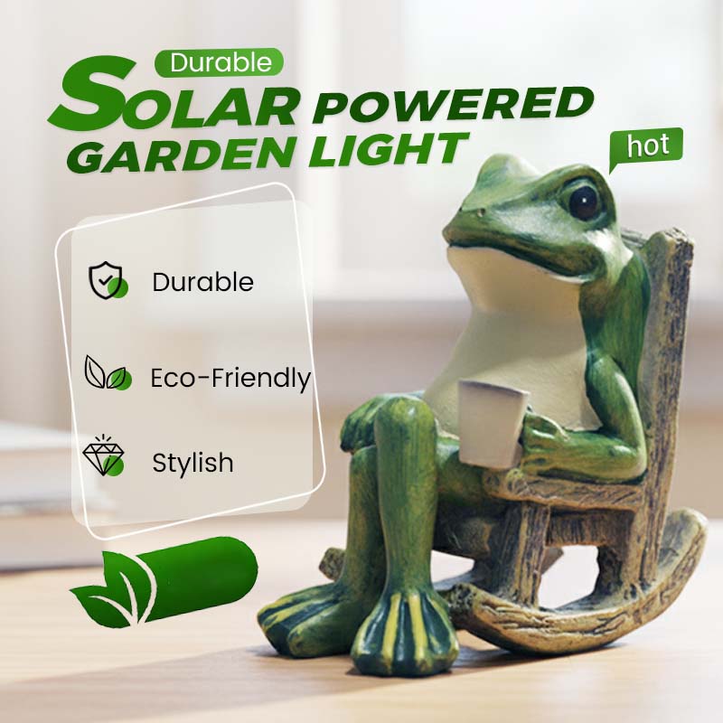 🐸🌞 ¡50% OFF! Adorno de Silla Mecedora con Rana Solar – Se Mueve con la Luz, Decoración Divertida y Ecológica ✨