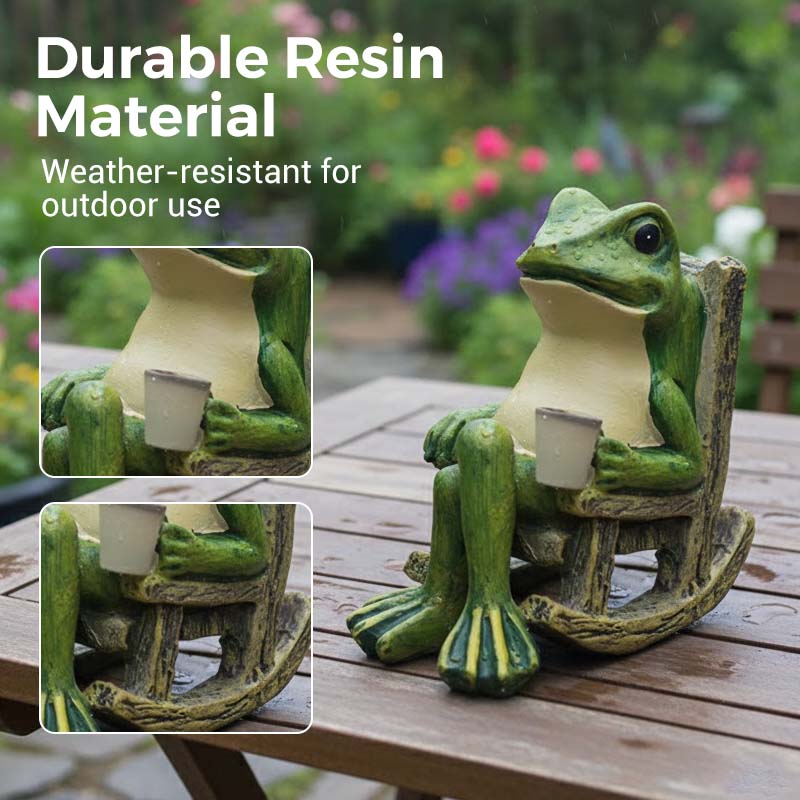 🐸🌞 ¡50% OFF! Adorno de Silla Mecedora con Rana Solar – Se Mueve con la Luz, Decoración Divertida y Ecológica ✨