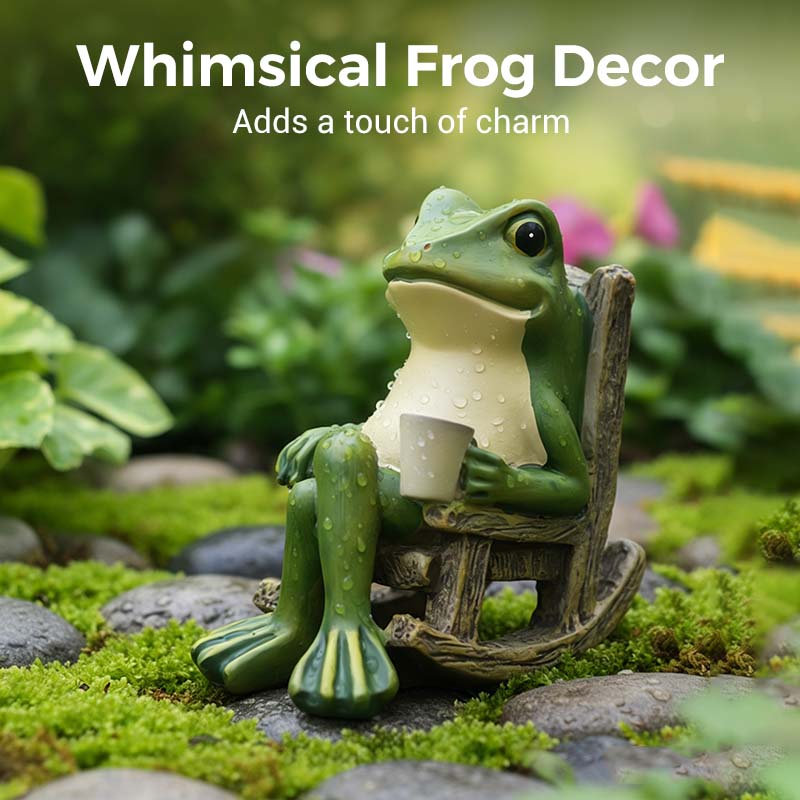 🐸🌞 ¡50% OFF! Adorno de Silla Mecedora con Rana Solar – Se Mueve con la Luz, Decoración Divertida y Ecológica ✨