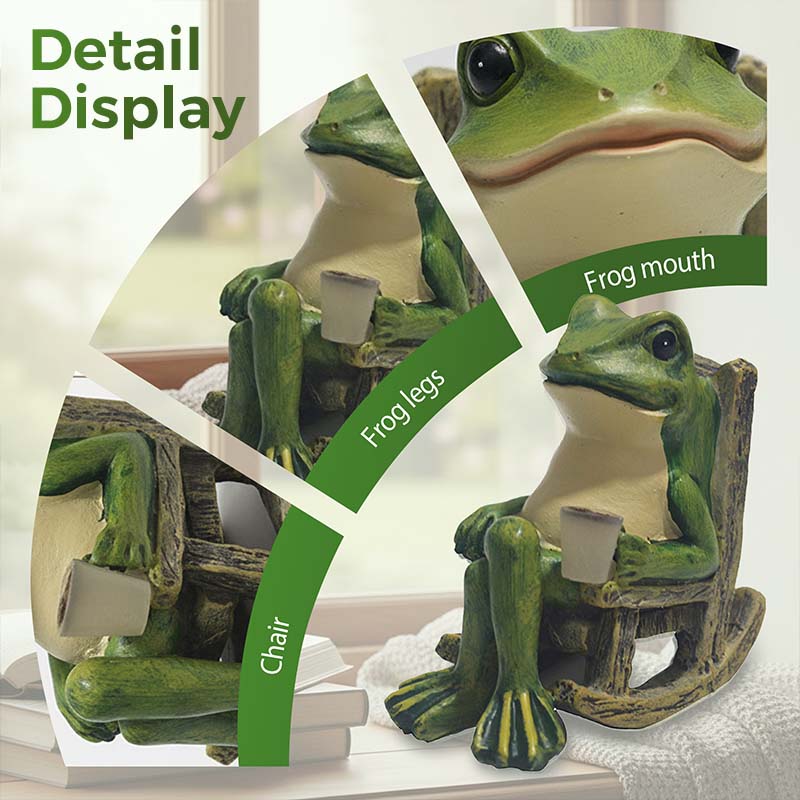 🐸🌞 ¡50% OFF! Adorno de Silla Mecedora con Rana Solar – Se Mueve con la Luz, Decoración Divertida y Ecológica ✨