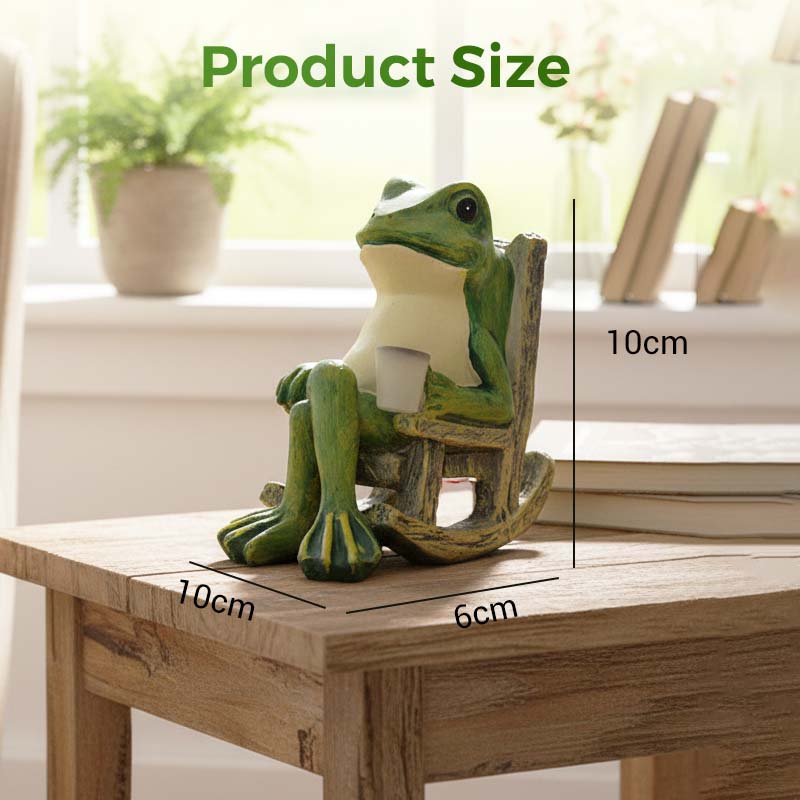 🐸🌞 ¡50% OFF! Adorno de Silla Mecedora con Rana Solar – Se Mueve con la Luz, Decoración Divertida y Ecológica ✨