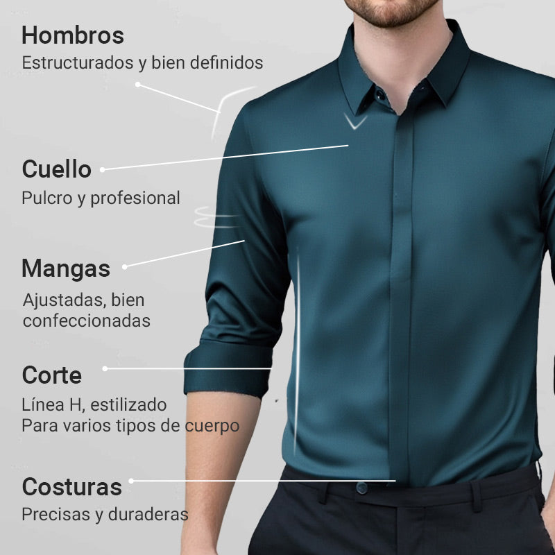 🔥 50% DE DESCUENTO 🔥 Camisa de Vestir Elástica para Hombre – Sin Arrugas, Estilo y Comodidad Todo el Día 👔✨