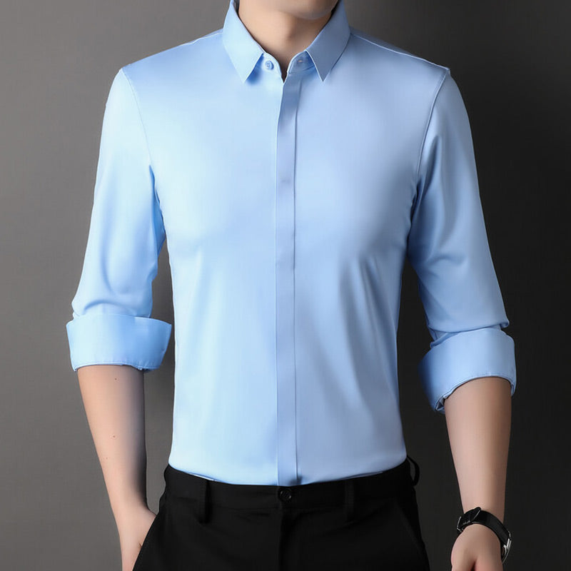 🔥 50% DE DESCUENTO 🔥 Camisa de Vestir Elástica para Hombre – Sin Arrugas, Estilo y Comodidad Todo el Día 👔✨