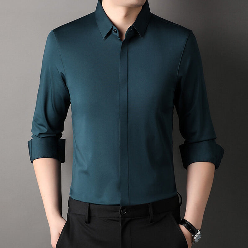 🔥 50% DE DESCUENTO 🔥 Camisa de Vestir Elástica para Hombre – Sin Arrugas, Estilo y Comodidad Todo el Día 👔✨