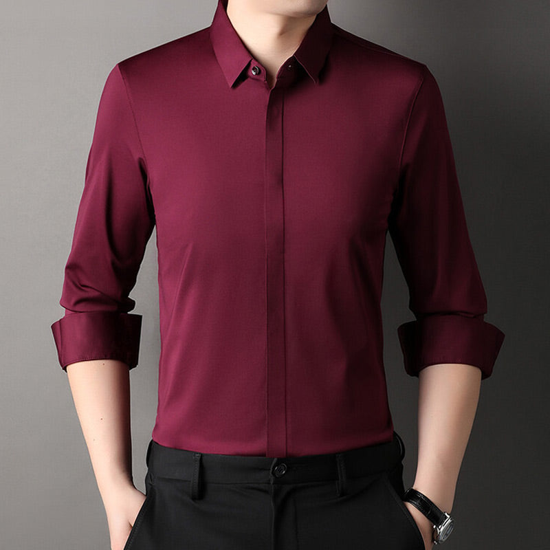 🔥 50% DE DESCUENTO 🔥 Camisa de Vestir Elástica para Hombre – Sin Arrugas, Estilo y Comodidad Todo el Día 👔✨