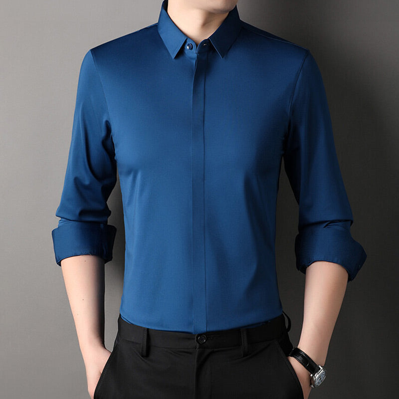 🔥 50% DE DESCUENTO 🔥 Camisa de Vestir Elástica para Hombre – Sin Arrugas, Estilo y Comodidad Todo el Día 👔✨