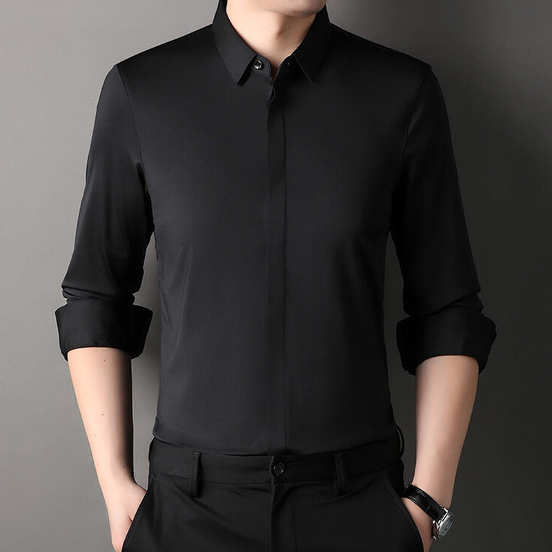 🔥 50% DE DESCUENTO 🔥 Camisa de Vestir Elástica para Hombre – Sin Arrugas, Estilo y Comodidad Todo el Día 👔✨
