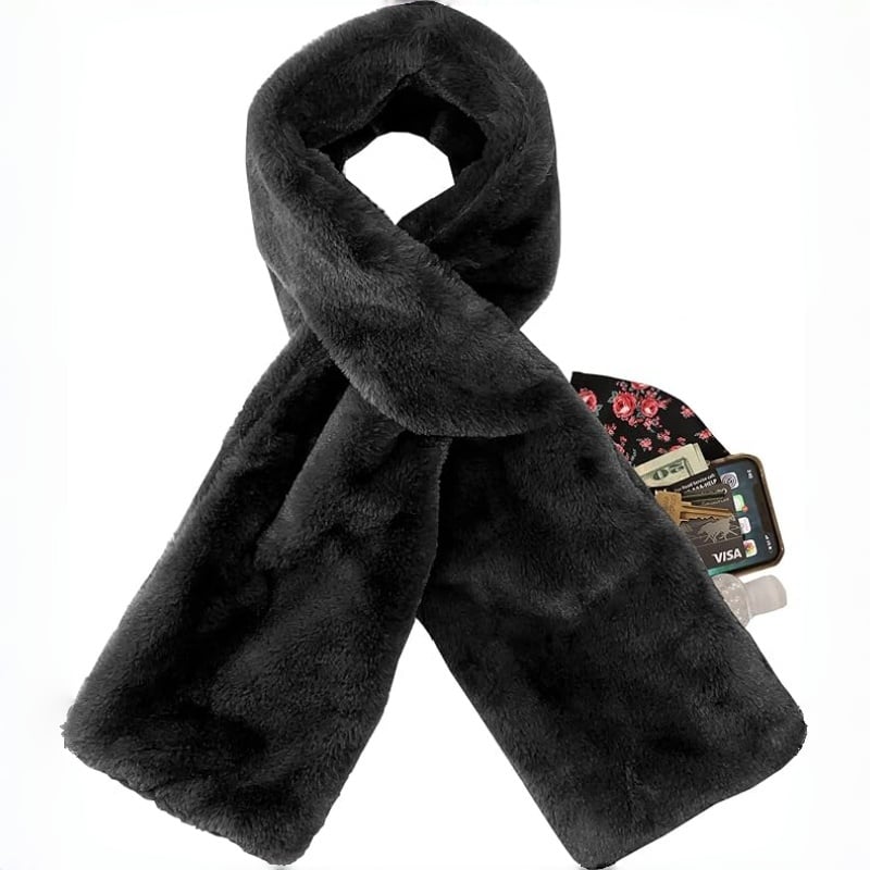 🎅💖 ¡50% OFF + Compra 2 y Lleva 1 Gratis! Bufanda Ultra Suave de Piel Sintética con Bolsillo Secreto