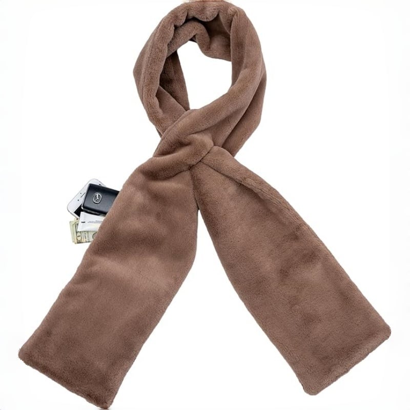 🎅💖 ¡50% OFF + Compra 2 y Lleva 1 Gratis! Bufanda Ultra Suave de Piel Sintética con Bolsillo Secreto