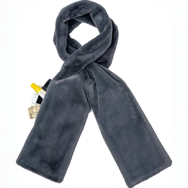 🎅💖 ¡50% OFF + Compra 2 y Lleva 1 Gratis! Bufanda Ultra Suave de Piel Sintética con Bolsillo Secreto