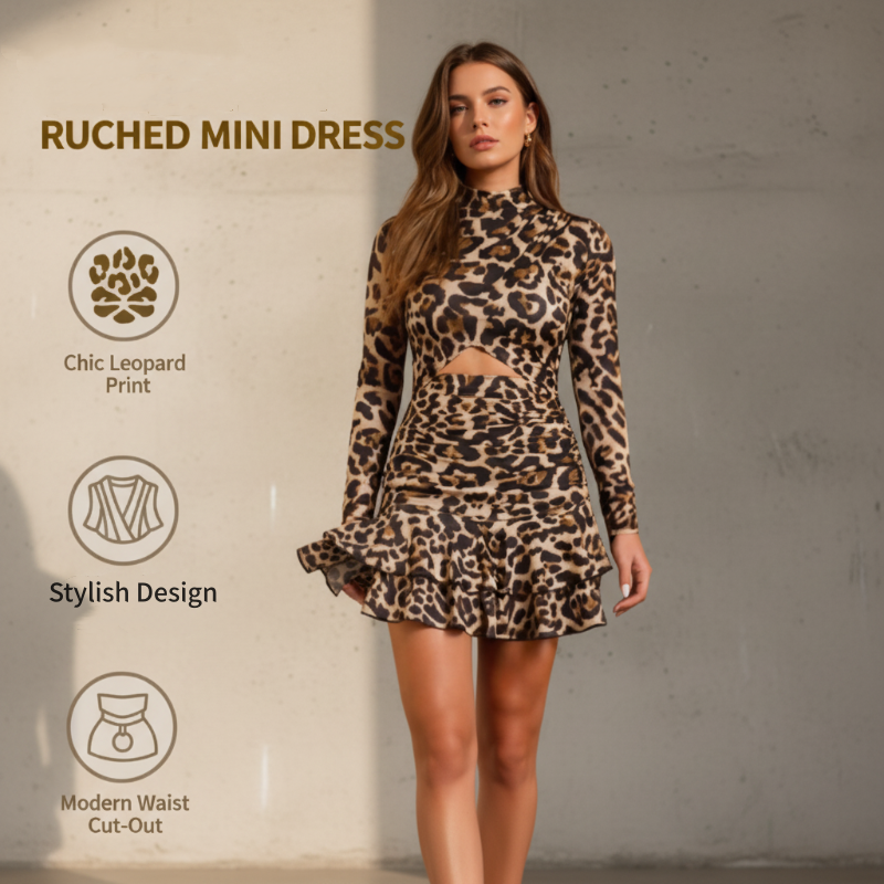🐆 Falda con Volantes y Estampado de Leopardo para Mujer – Suave, Salvaje y Elegante ✨💃