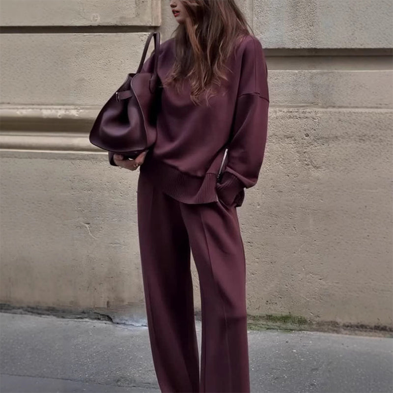 🔥 ¡50% OFF + ENVÍO GRATIS! Conjunto de Sudadera con Cuello Alto y Cremallera Lateral + Pantalón – Cómodo y Moderno ✨👚👖