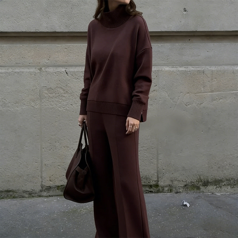 🔥 ¡50% OFF + ENVÍO GRATIS! Conjunto de Sudadera con Cuello Alto y Cremallera Lateral + Pantalón – Cómodo y Moderno ✨👚👖