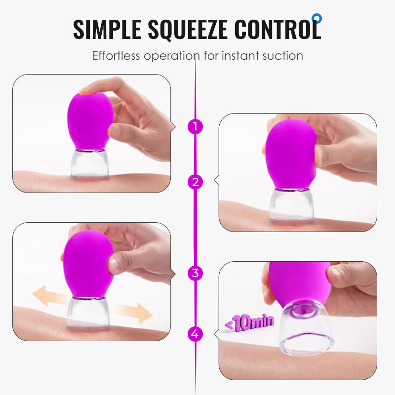 🔥💆‍♀️ ¡50% OFF por Tiempo Limitado! Ventosas para Masaje de Vidrio y Silicona – Relajación Profunda en Casa ✨