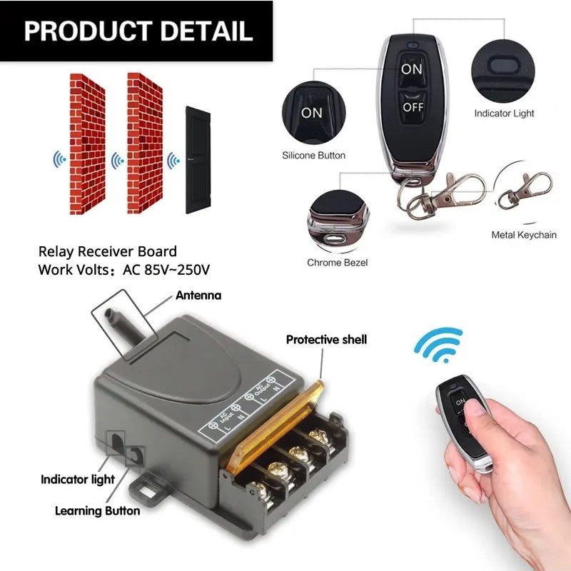 ⚡📡 ¡50% DE DESCUENTO! Kit de Interruptor y Receptor Inalámbrico – Sin Cableado | Compra 2 y Llévate 1 Gratis