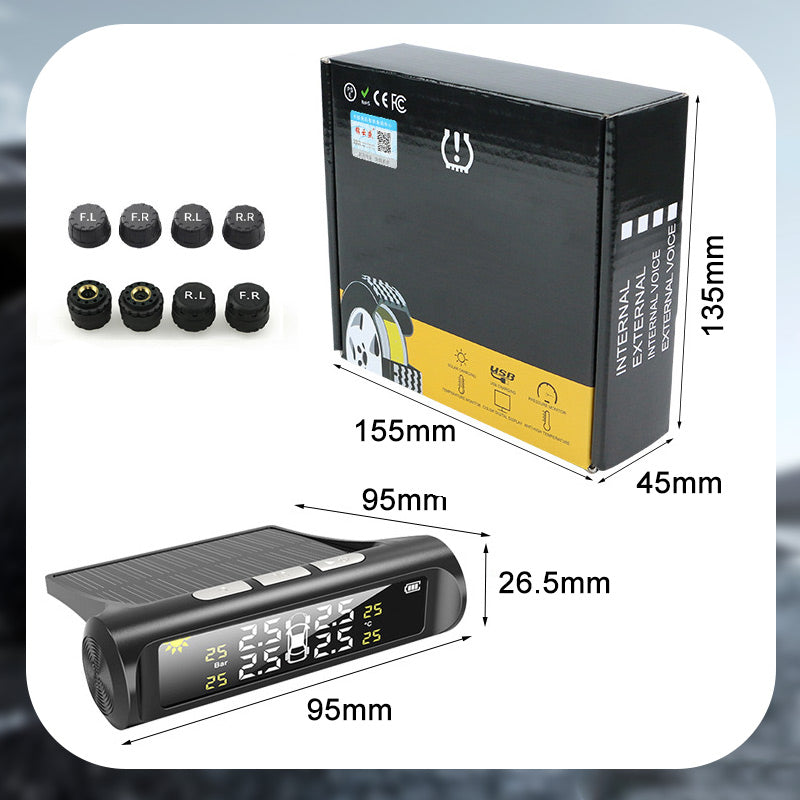 ⏰ ¡Oferta Limitada 50% OFF! 🔥 Monitor Solar de Presión de Neumáticos para 4 Ruedas – Pantalla en Tiempo Real y Seguridad al Conducir 🚗☀️📊