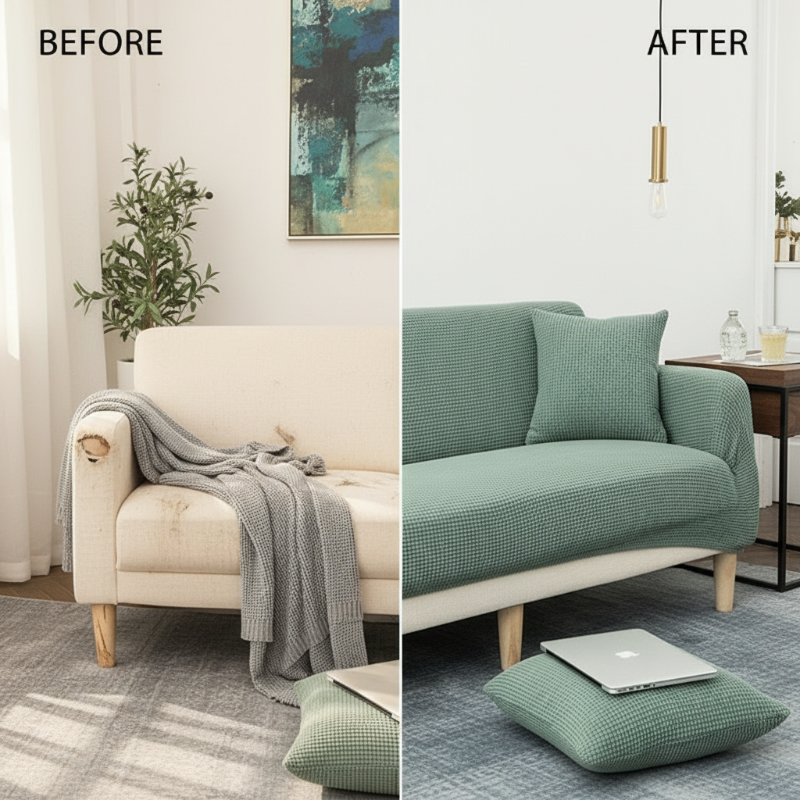 🛋️ Funda Elástica de Sofá de Punto Jacquard – Ajuste Perfecto y Protección Elegante para tu Mueble ✨💖