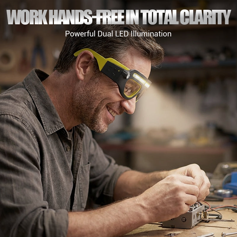 🛡️🔦 Gafas de Protección con Luz LED – Seguridad y Visión Precisa para Todo Tipo de Trabajo ✨