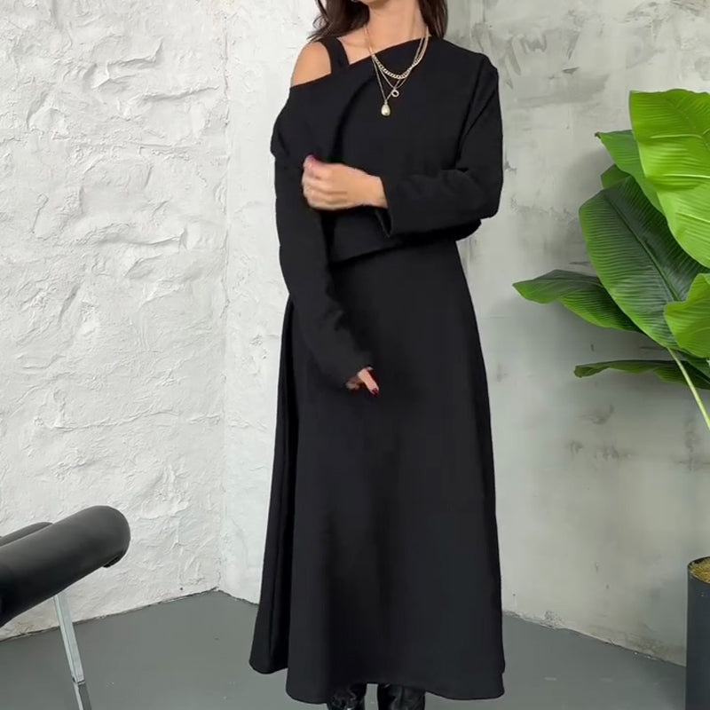 ✨ Conjunto de Punto de 2 Piezas para Mujer   Vestido Midi sin Mangas + Top Corto · Elegante y Moderno 👗