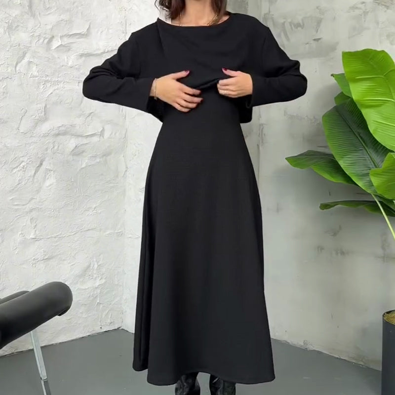 ✨ Conjunto de Punto de 2 Piezas para Mujer   Vestido Midi sin Mangas + Top Corto · Elegante y Moderno 👗