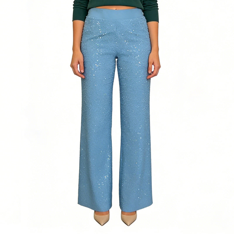 ✨🔥 ¡50% OFF por Tiempo Limitado! Pantalones de Tiro Alto con Pierna Recta y Brillo – Elegantes y Cómodos 👖✨