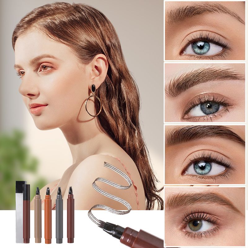 🥳Gran venta 2026🥳💞¡Se han vendido más de 50.000 piezas! ⚡💖 Plumón Impermeable de Barba y Cejas de 4 Puntas – Definición Precisa y Natural ✨