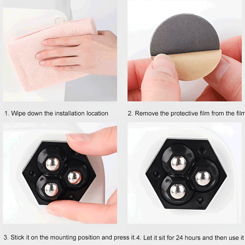 🔥 50% DE DESCUENTO 🔥 Ruedas Giratorias 360° de Tres Bolas (Pack de 4) – Movimiento Suave y Sin Rayar Pisos 🛠️✨