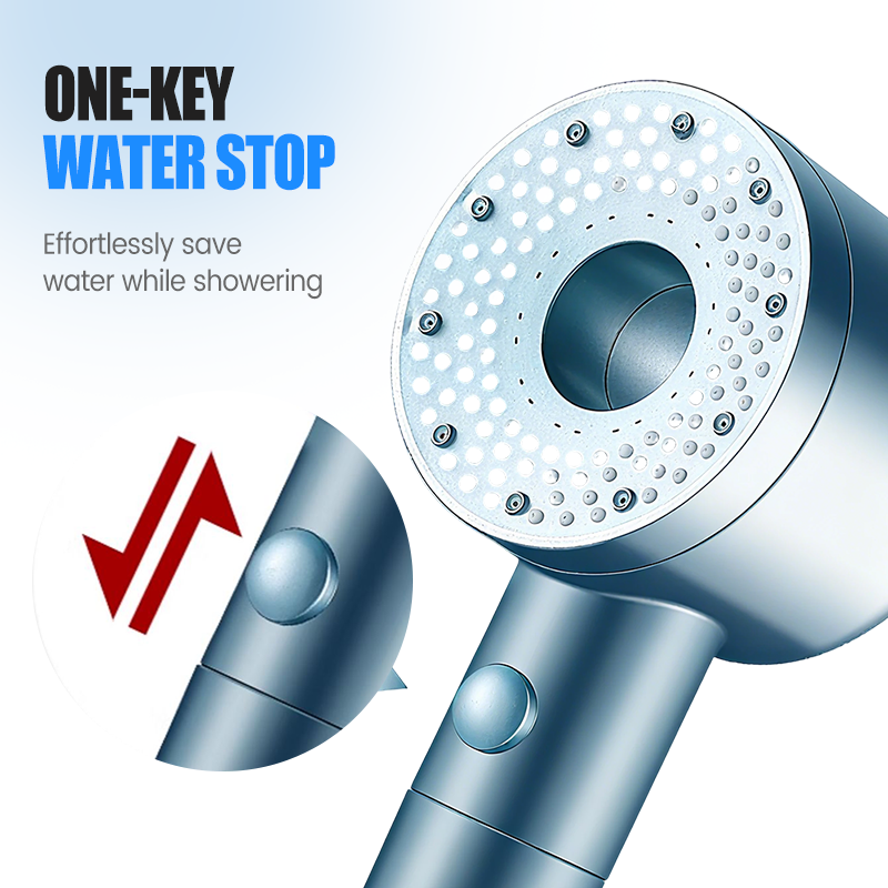 🚿 Cabezal de Ducha Filtrado de Alta Presión con 5 Modos   Incluye Manguera y Base – Agua Potente y Suave 💦✨