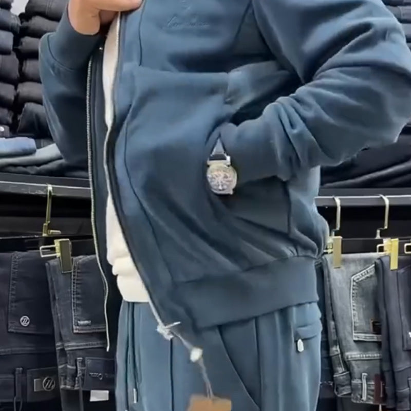 🔥 50% DE DESCUENTO 🔥 Conjunto Casual de Hombre – Chaqueta y Pantalón Dos Piezas, Estilo Cómodo y Moderno 👕👖✨