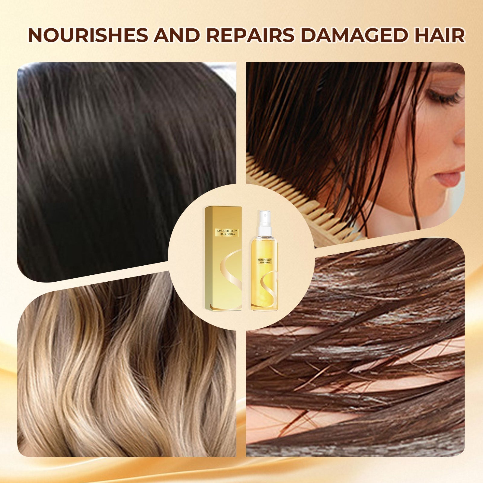 💇‍♀️ Spray de Aceite Capilar Sin Enjuague – Suaviza, Aporta Brillo Duradero y Cuida tu Cabello ✨🌿