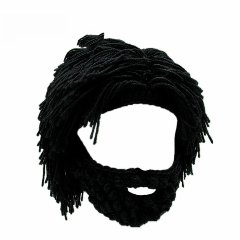 🔥 50% DE DESCUENTO 🔥 Sombrero Punk con Peluca Integrada y Barba Tejida 🎸🧔 | Look Rebelde y Divertido para Fiestas, Disfraces y Eventos 🎉